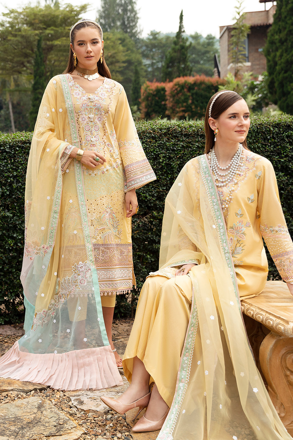 MELLOW YELLOW-3PC LAWN EMBROIDERED SUIT-Z-806