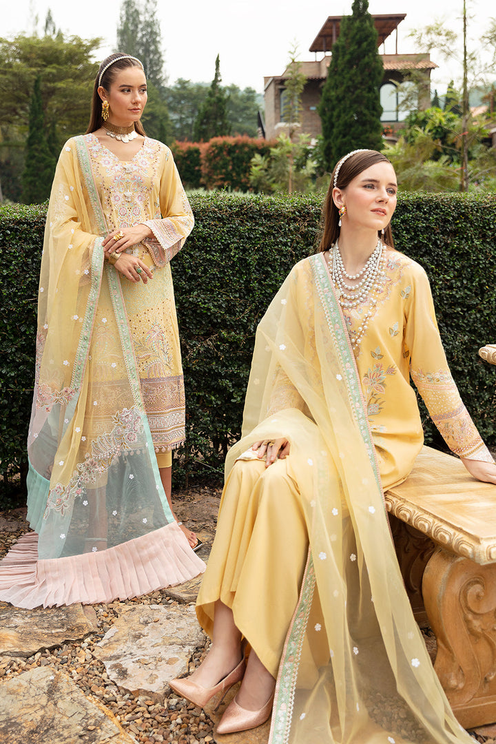 MELLOW YELLOW-3PC LAWN EMBROIDERED SUIT-Z-806