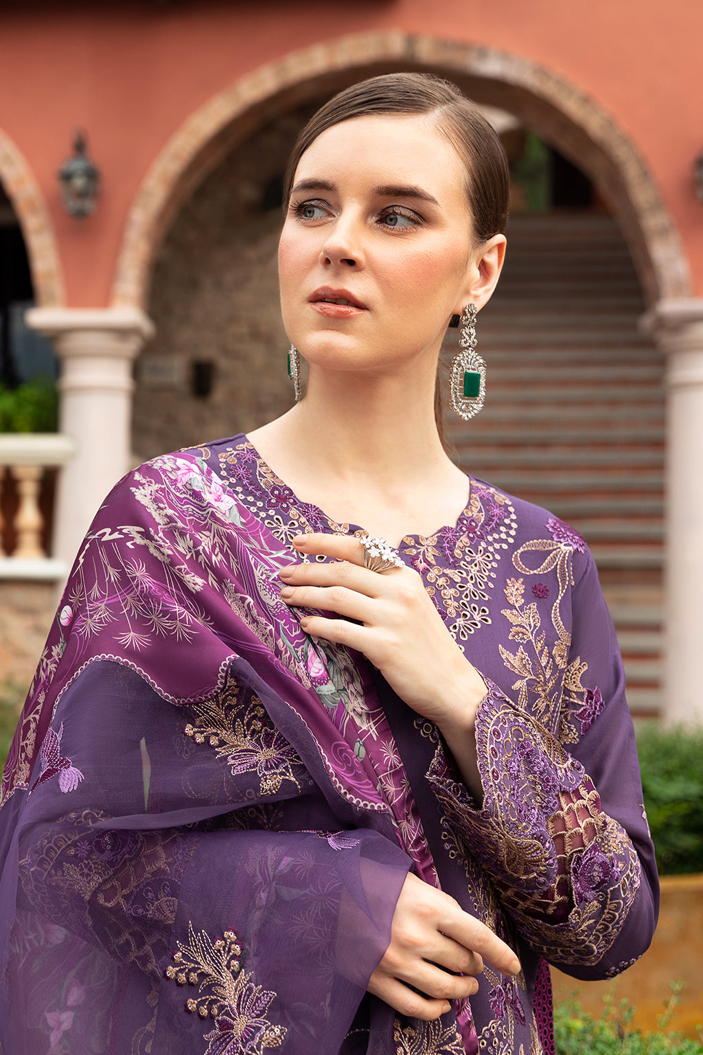 PURPLE SAPPHIRE-3PC LAWN EMBROIDERED SUIT-Z-807