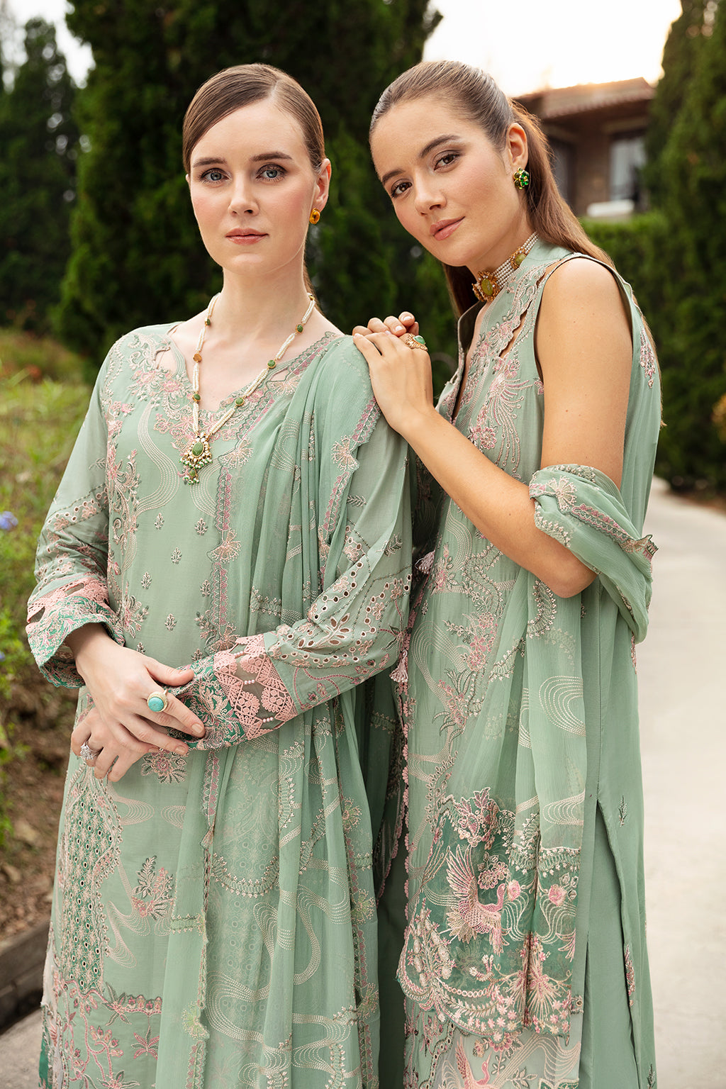 PASTEL GREEN-3PC LAWN EMBROIDERED SUIT-Z-808