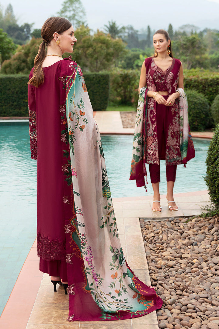 Crimson glow-3PC LAWN EMBROIDERED SUIT-Z-802