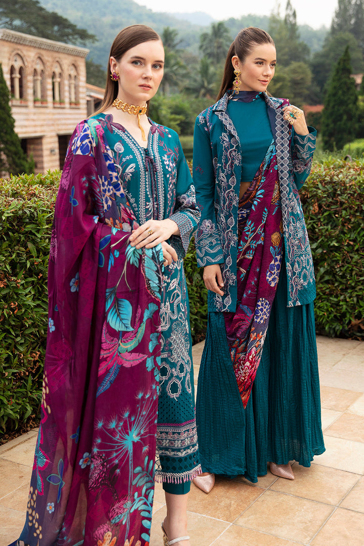 SEA BLUE-3PC LAWN EMBROIDERED SUIT-Z-805