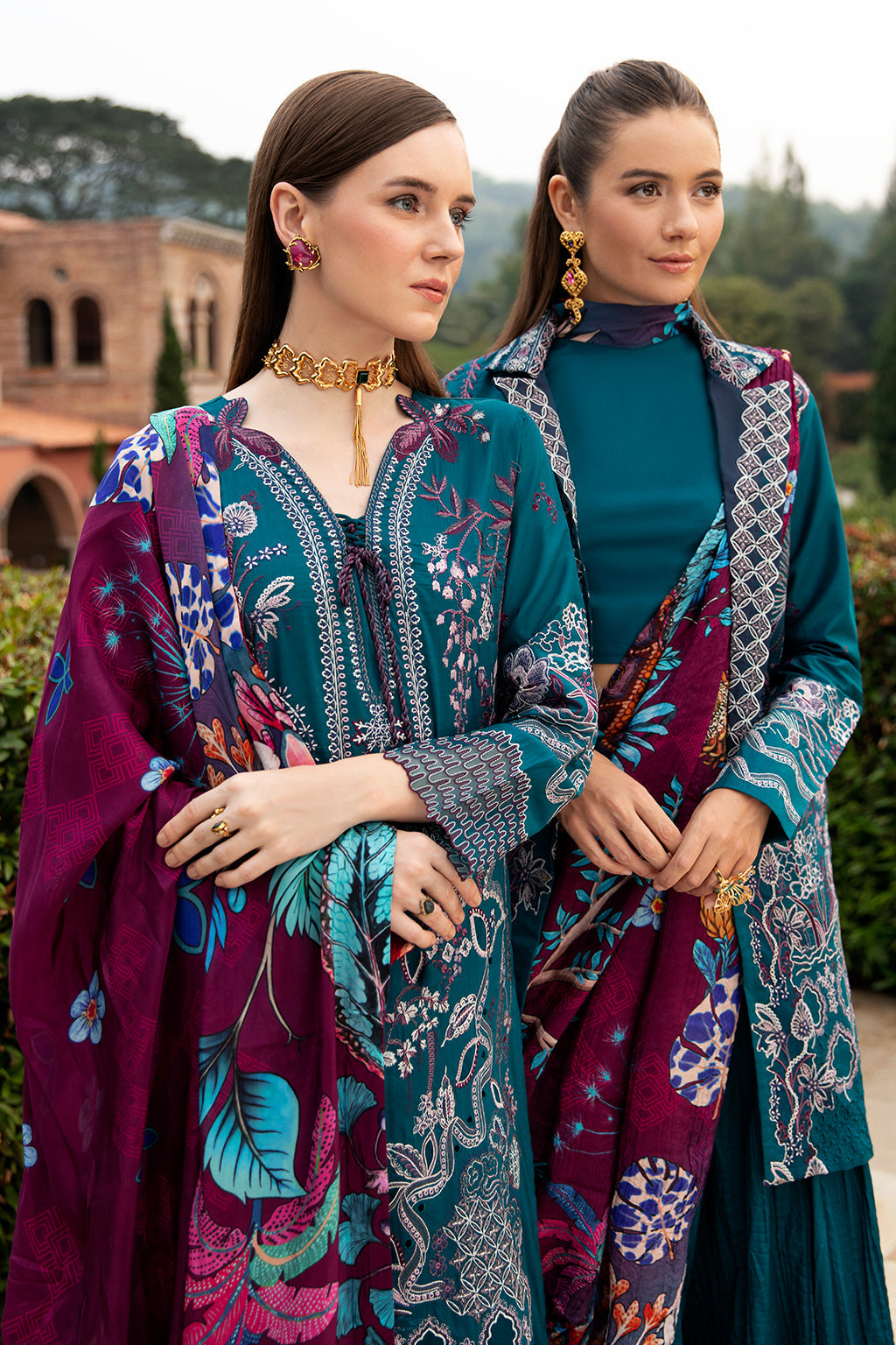 SEA BLUE-3PC LAWN EMBROIDERED SUIT-Z-805