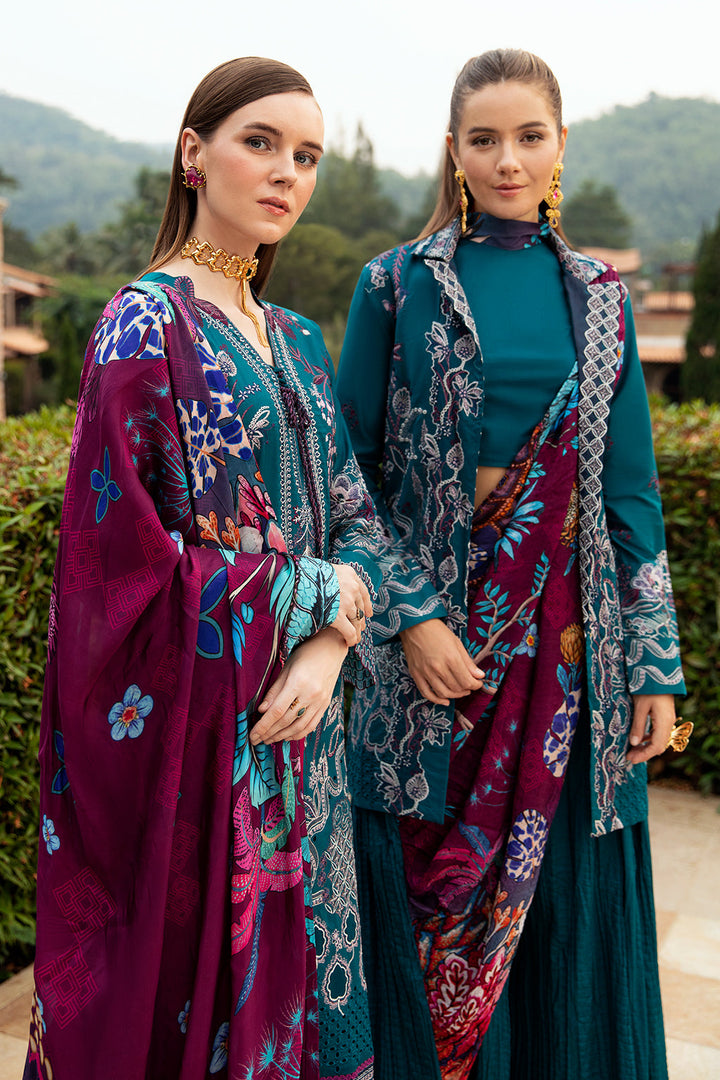 SEA BLUE-3PC LAWN EMBROIDERED SUIT-Z-805