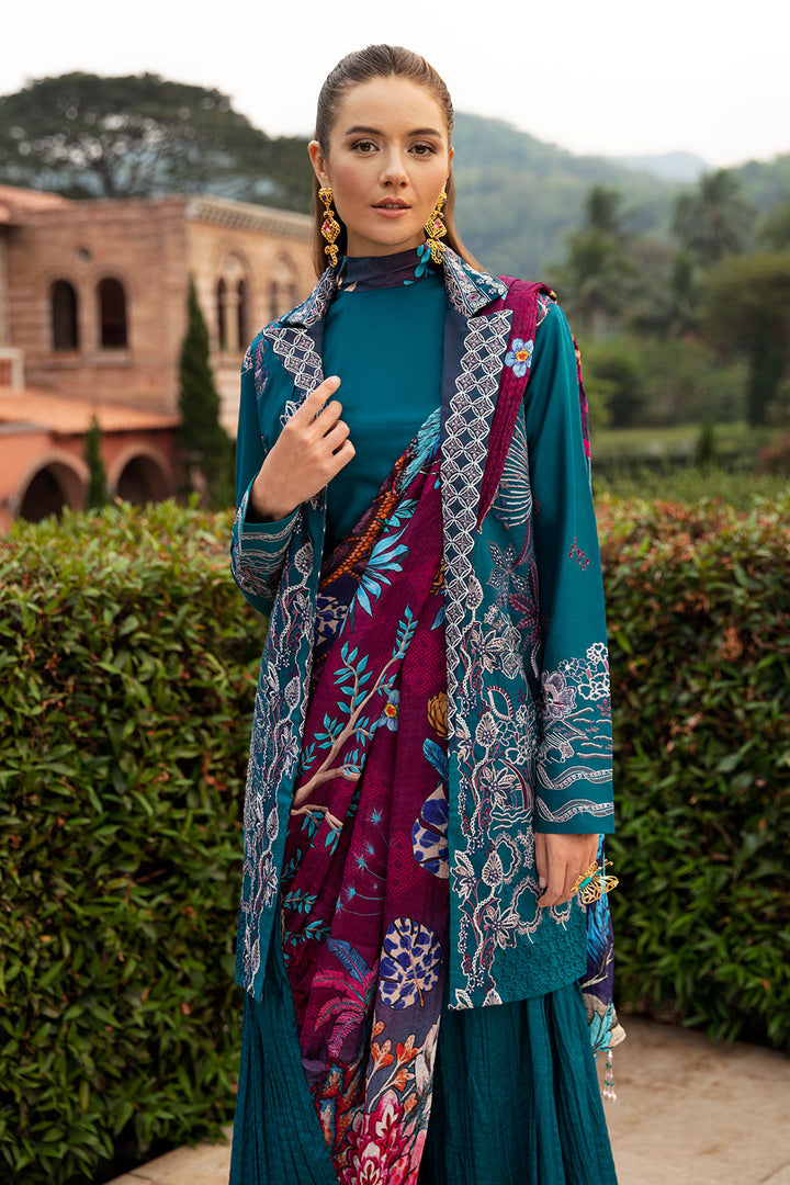 SEA BLUE-3PC LAWN EMBROIDERED SUIT-Z-805