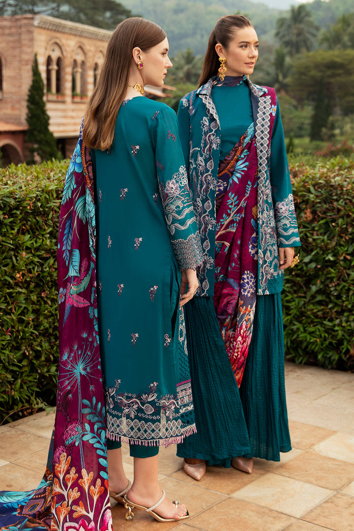 SEA BLUE-3PC LAWN EMBROIDERED SUIT-Z-805