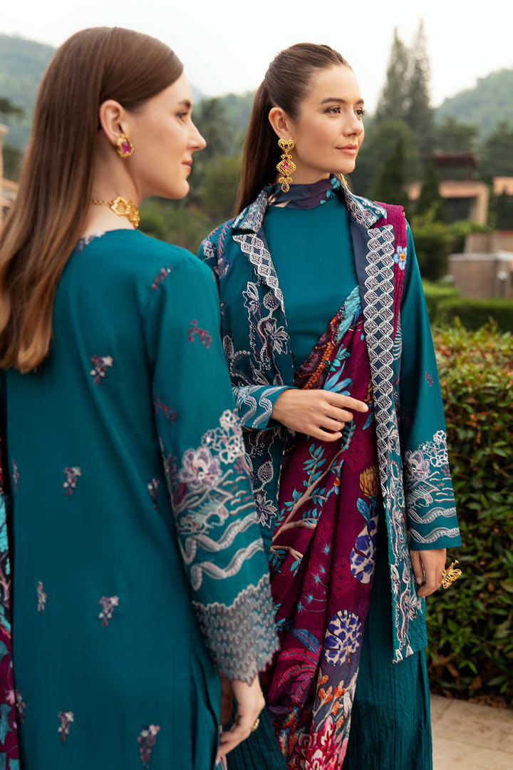 SEA BLUE-3PC LAWN EMBROIDERED SUIT-Z-805