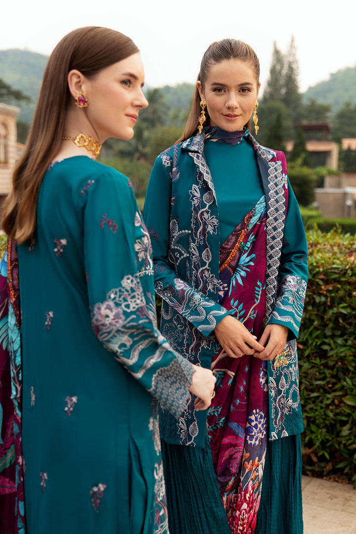 SEA BLUE-3PC LAWN EMBROIDERED SUIT-Z-805