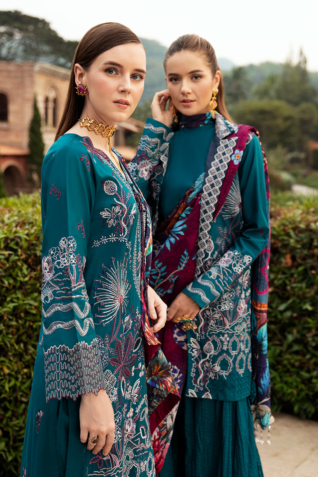 SEA BLUE-3PC LAWN EMBROIDERED SUIT-Z-805