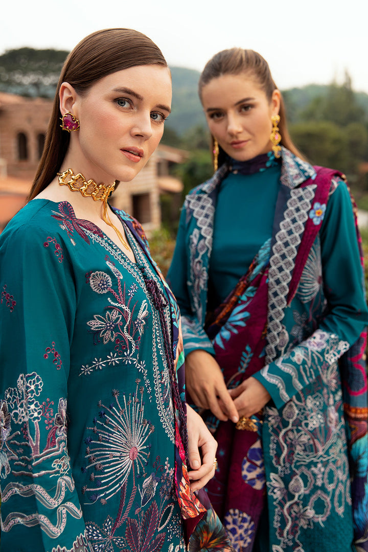 SEA BLUE-3PC LAWN EMBROIDERED SUIT-Z-805